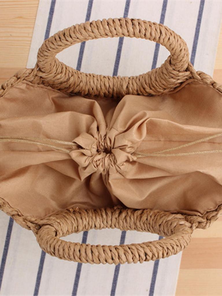 Minimalist Half-Moon Handmade Woven Beach Bag