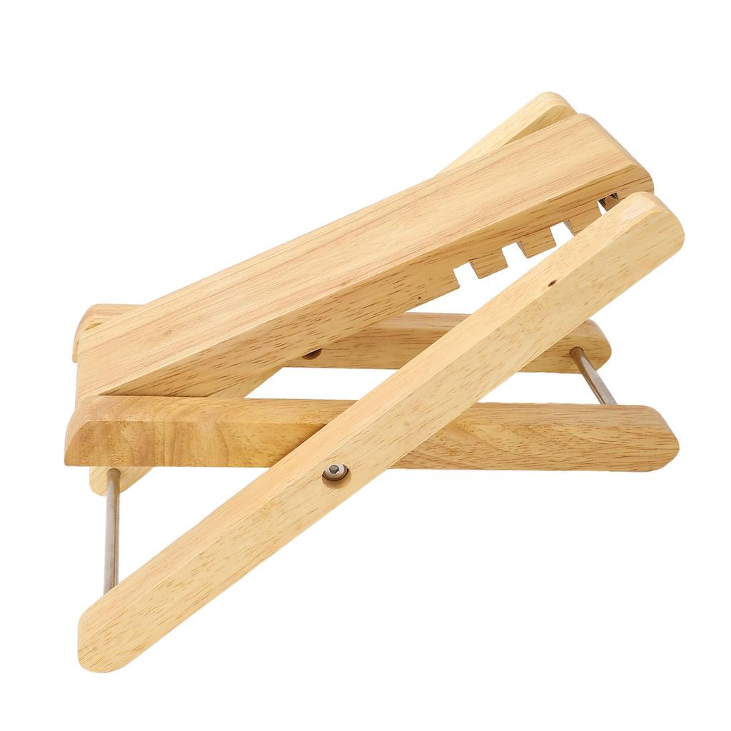 Guitar Footstool 4 Position Height Adjustable Foldable Portable Bamboo Guitar Foot Rest for Performance Practice