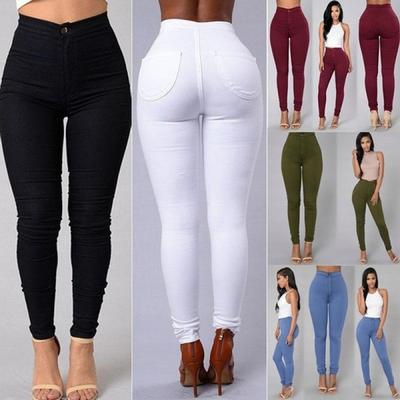 Leggings taille haute pour femmes, pantalon de loisirs, pieds extensibles, pantalon crayon tissé à boutons