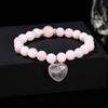 Aventurine Bracelet Natural Stone Beads with Love Heart Pendant Stretch Bracelet for Women Crystal Jewelry