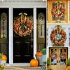 1pc Elegant Autumn Hanging Wreath with Hydrangea Flowers - Classic Style, Wall-Mounted,Ideal for Thanksgiving & Home Decor