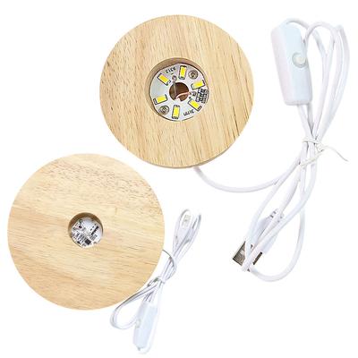 4 Zoll LED Nachtlicht Basis Runder LED Display Ständer Warmes/farbiges Licht Lichtständer Basis für für Harz Glas 3D Kristall Acryl