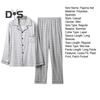 2Pcs/Set Men Pajamas Set Plaid Print Lapel Long Sleeve Single Breasted Shirt Elastic Waist Long Pants Set Loose Fit Loungewear Suit