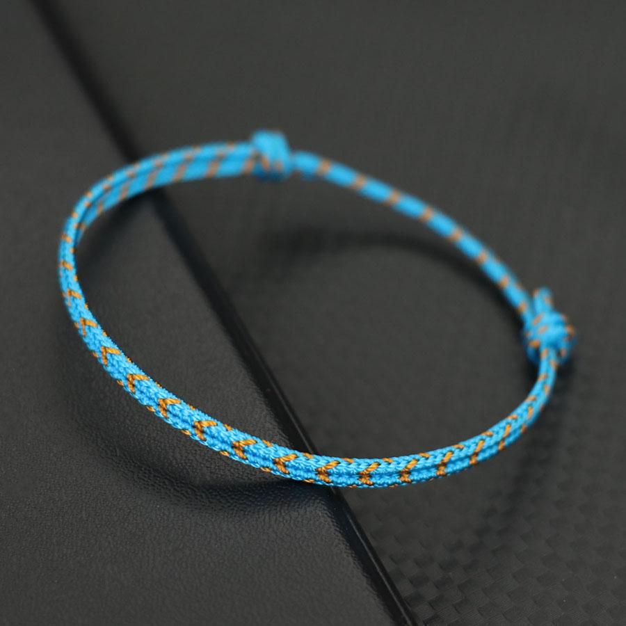 Handwoven Ethnic Colorful Rope Bracelet Unisex Easy Knot Sliding Adjustable Bilayer Thread Braclet Outdoor Mother Gift Jewelry