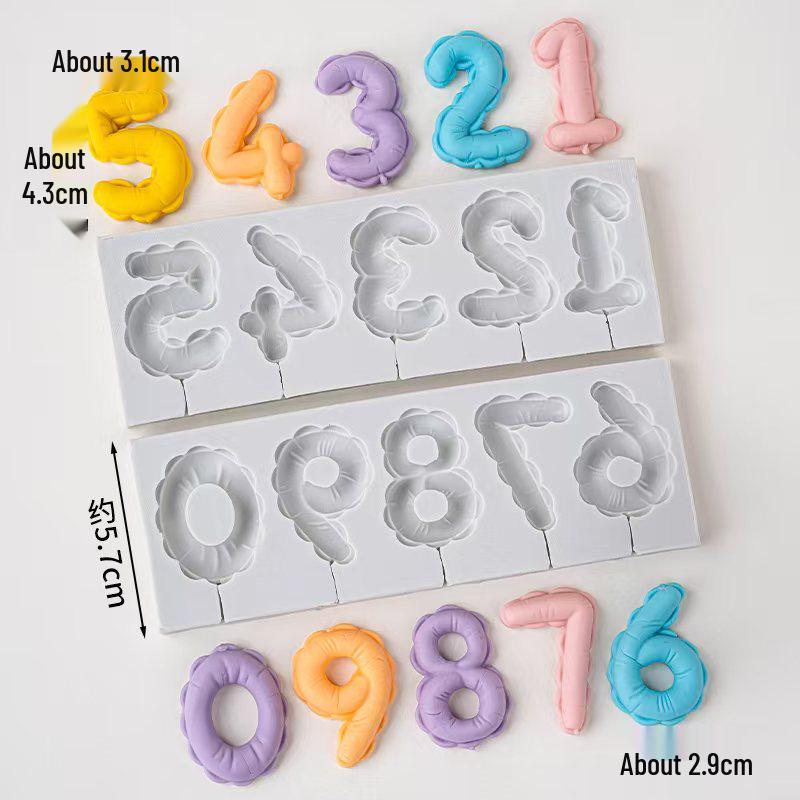 Balloon Number DIY Cake Mold for First Birthday Decoration