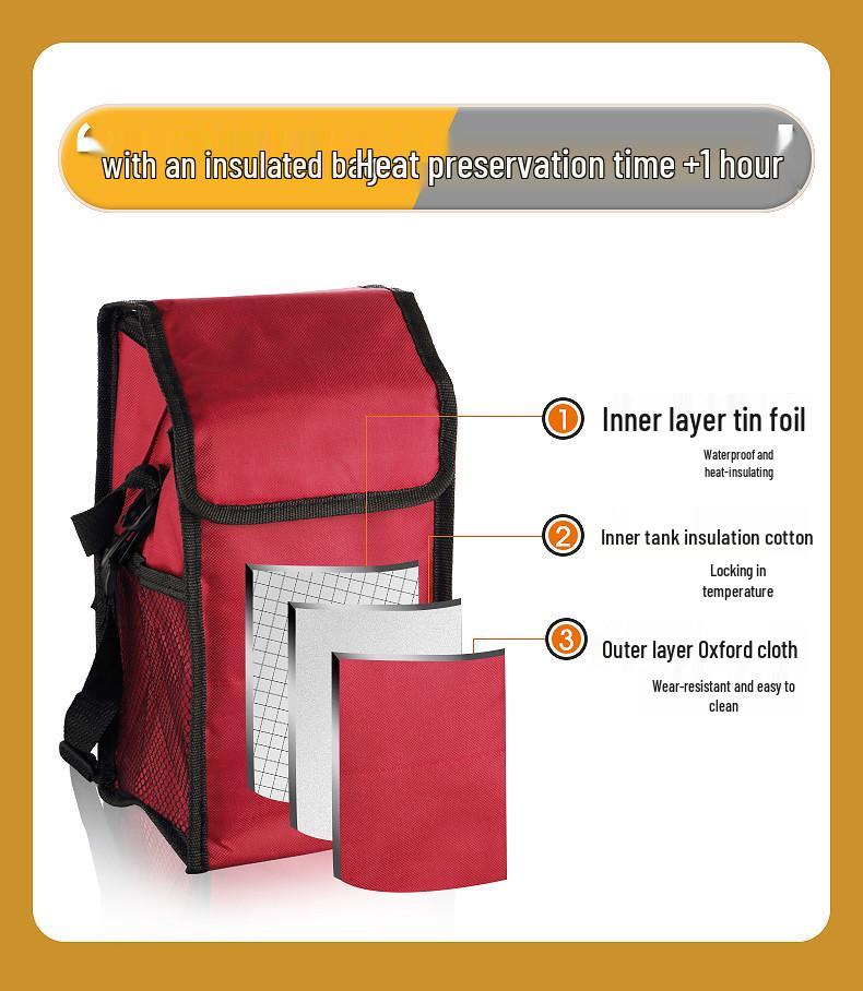 Large Capacity 304 Stainless Steel Double-Layer Insulated Lunch Box with Lid - Food Grade for Office Workers and Students