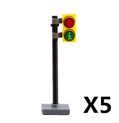 MOC DIY Accessori Parti Piastra Scena Città Blocchi da Costruzione Tronco d'Albero Recinzione Ringhiera Lampione Stradale Semaforo Base Giocattolo A037