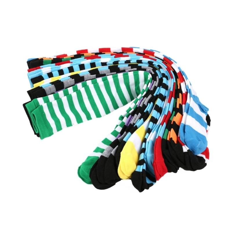 Regenbogen Oberschenkelhohe Socken Bunte Streifen Über das Knie Socken Strumpfwaren Halloween Cosplay Kostüm Zubehör Damen Herren Kind