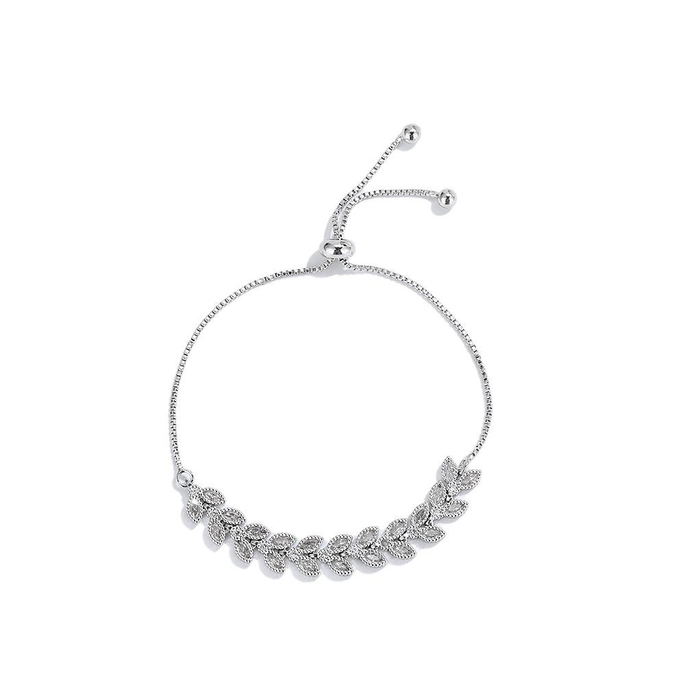 

Seiko full diamond wheat ear bracelet niche adjustable jewelry платиновий