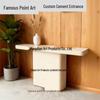 Beige Wabi-Sabi Style Concrete Console Table - Minimalist Entryway Table
