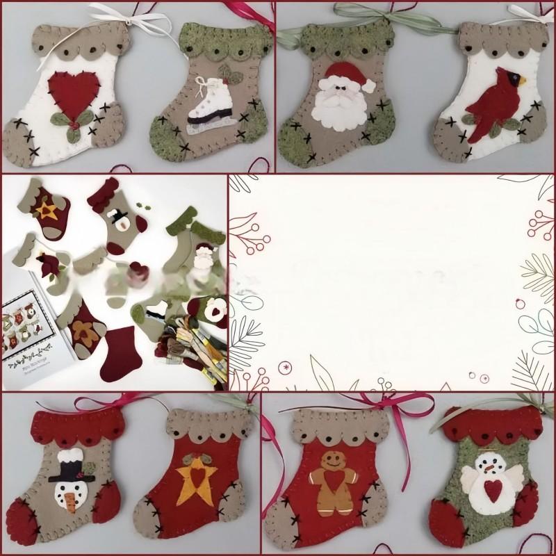 

Pre-Cut Wool Blend Felt Holiday Hearts Ornament Kit Christmas Felt DIY Kit Gift Christmas Children s Sewing Educational Toys