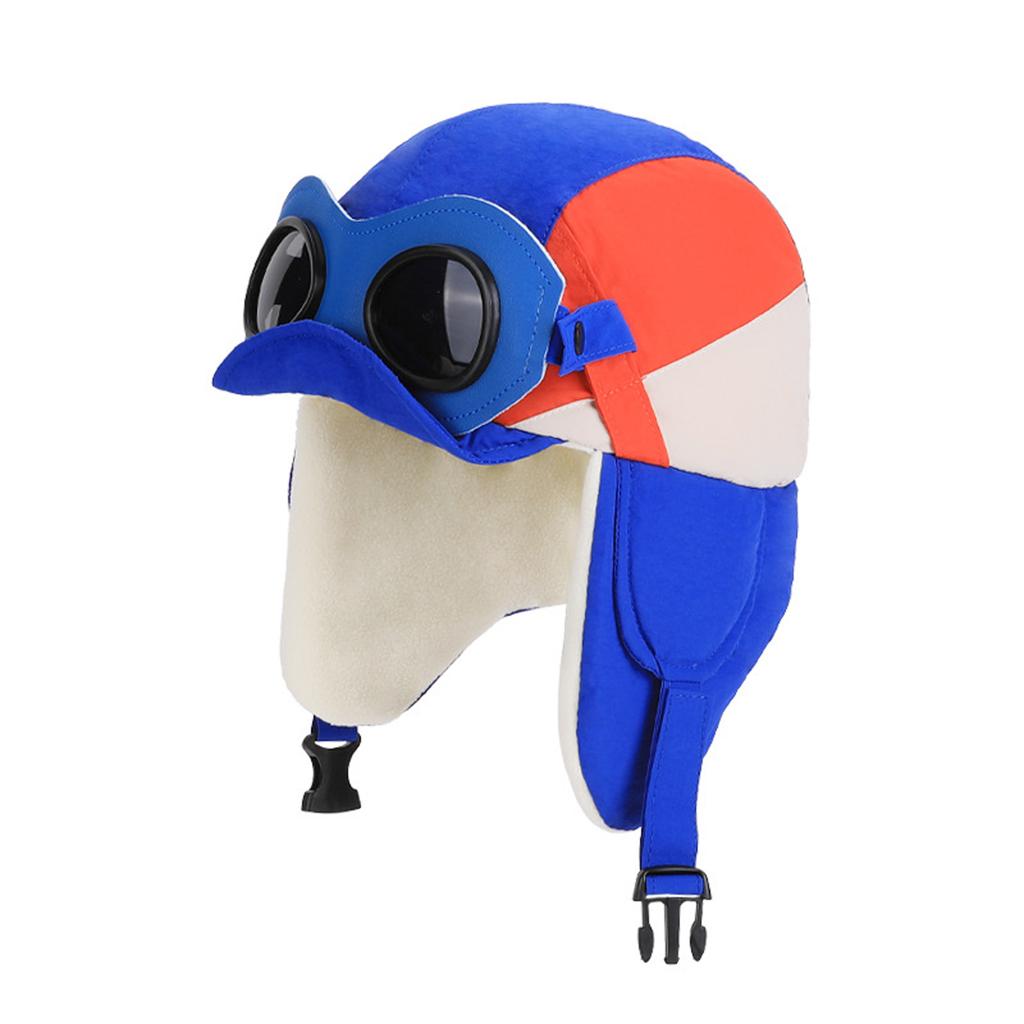 Children's Plush Warm Ear Hood Hat With Windproof Mask And Neckband