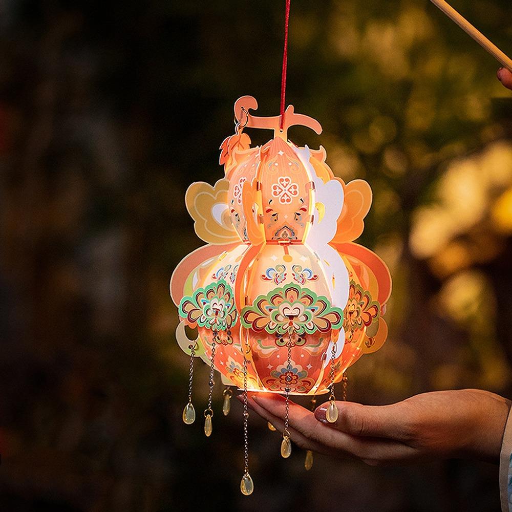 Chinese Style Portable Gourd Lantern PVC Antique Lantern LED Lantern Toys  Good Luck Gift