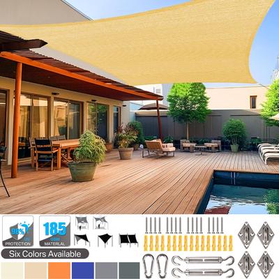 Waterproof Sun Shade Sail Rectangle Shade Cover 98% UV Block Sunshade Cloth Sun Shelters for Garden Camping Hiking Canopy Awning
