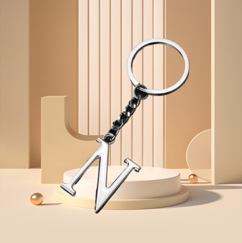 Elegant Zinc Alloy Letter Keychain - Unique Pendant Design for Women's Bags