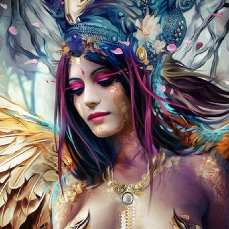 Kit de pictură cu diamant 5D DIY Elfi și îngeri Imagini cu strasuri Broderie cu diamante Mozaic de flori Home Decor