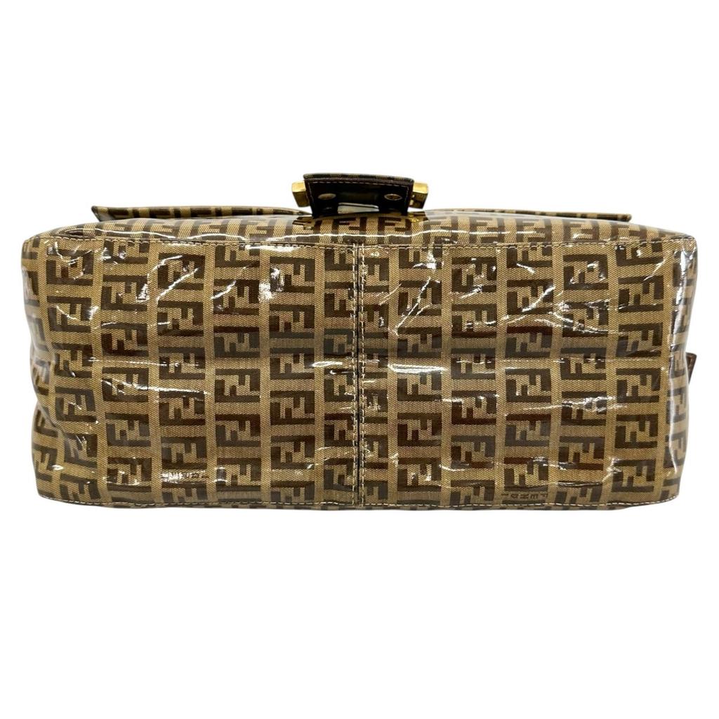 FENDI Zucchino mamma bucket Shoulder Bag Brown Women one belt used