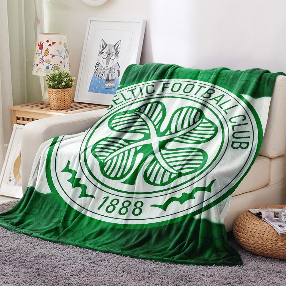 Celtic Football Club Print FlAannel Blanket, High Quality Comfortable for All Seasons, Home Decor, Warmth and Comfort