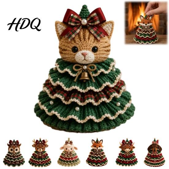 Decoración de Árbol de Navidad Hecha a Mano Kit de Ganchillo de Animales DIY Vaca de las Highlands Linda Paso a Paso Guía de Tejido Perro Salchicha Gato Kit de Manualidades para Principiantes Festivo
