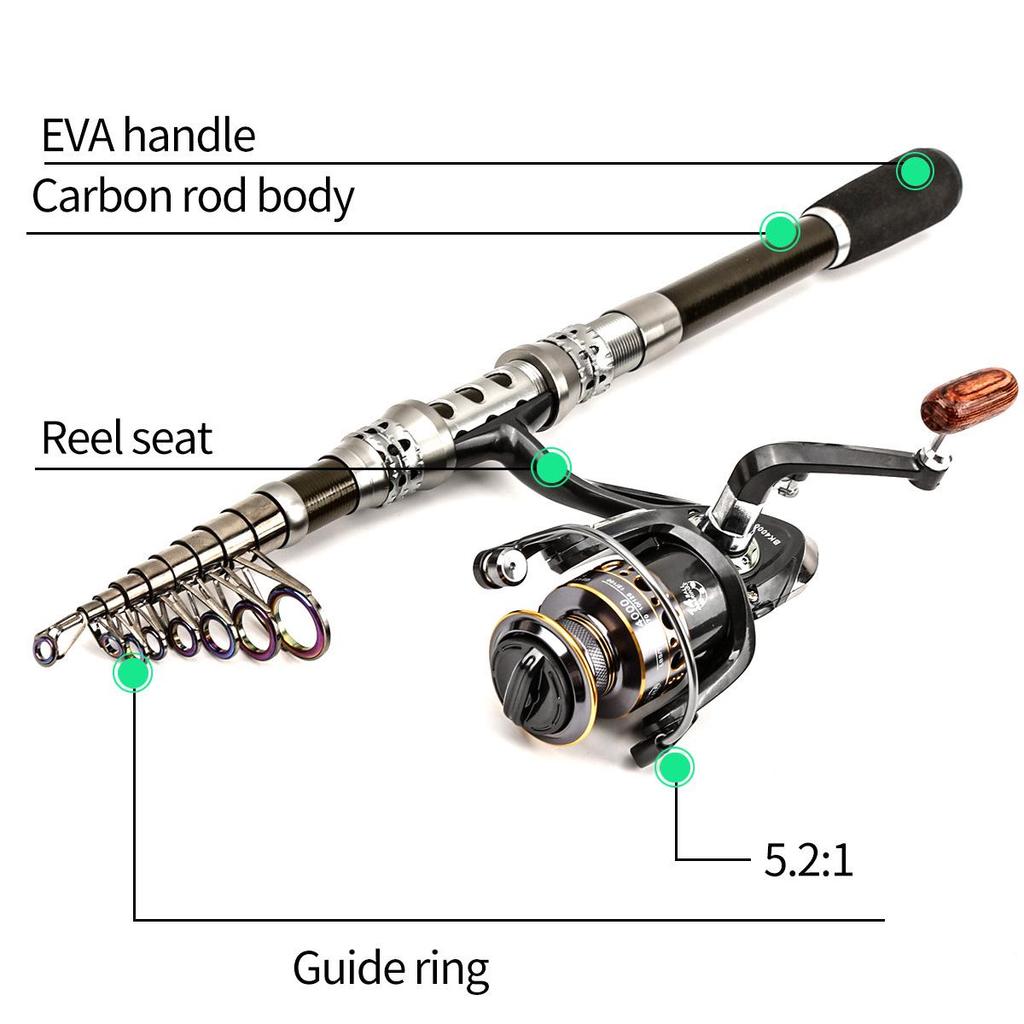 Telescopic Sea & Freshwater Spinning Rod and Reel Set for Cross-Border Travel Fishing