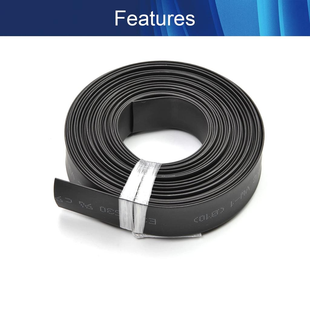 Heyiarbeit Heat Shrink Tube, Insulation Tube, Shrink Tube, Length 1.6 Ft (5 M), Black,