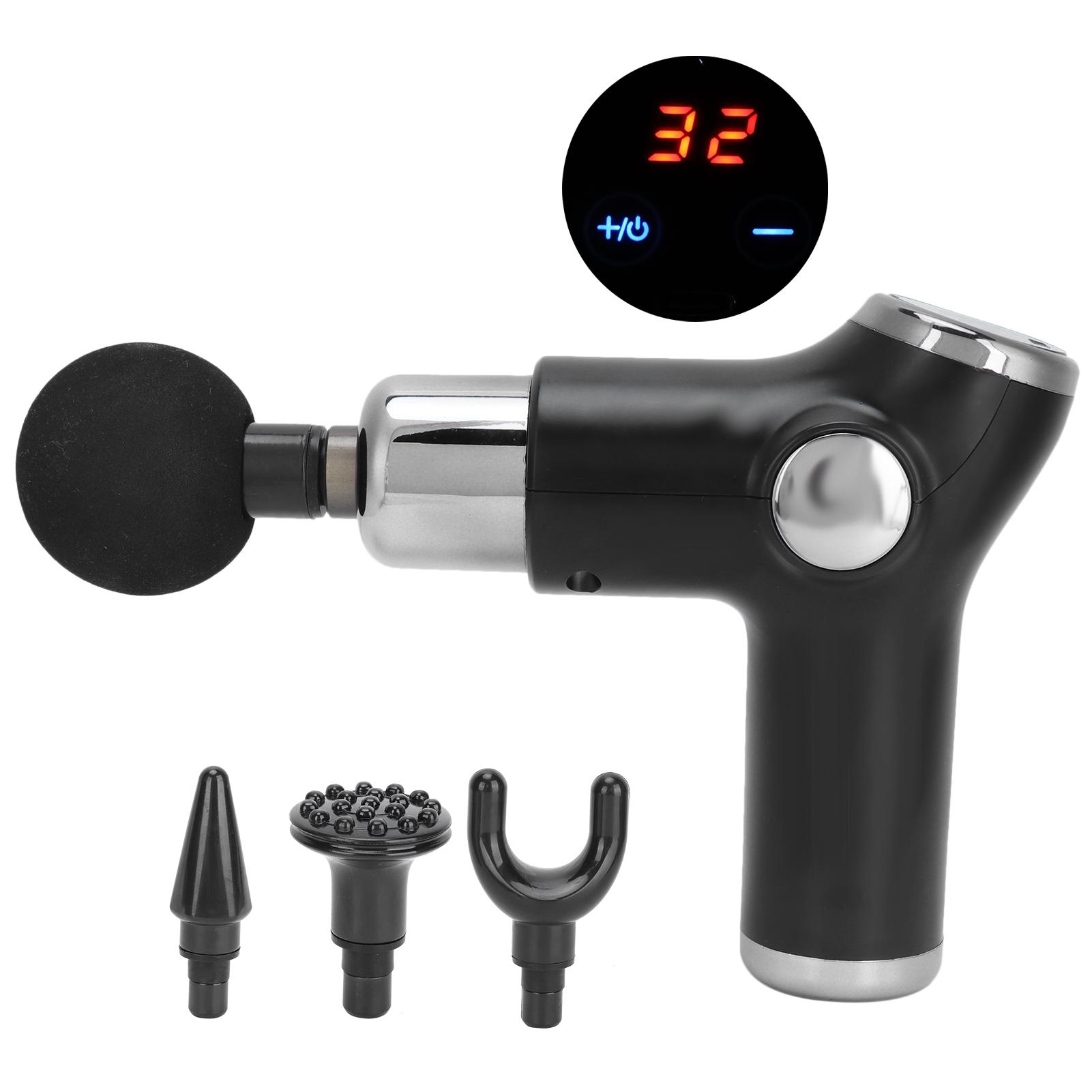 

Профессиональный массажер для мышц, электрический пистолет для массажа глубоких тканей, расслабляющий мышцы (черный)