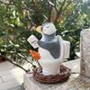 1pc Puffin Sitting On the Toilet Reading a Book Home Hotel Bathroom Countertop Decoration Ornaments Decoration Suitable for Friends, Family  Gifts