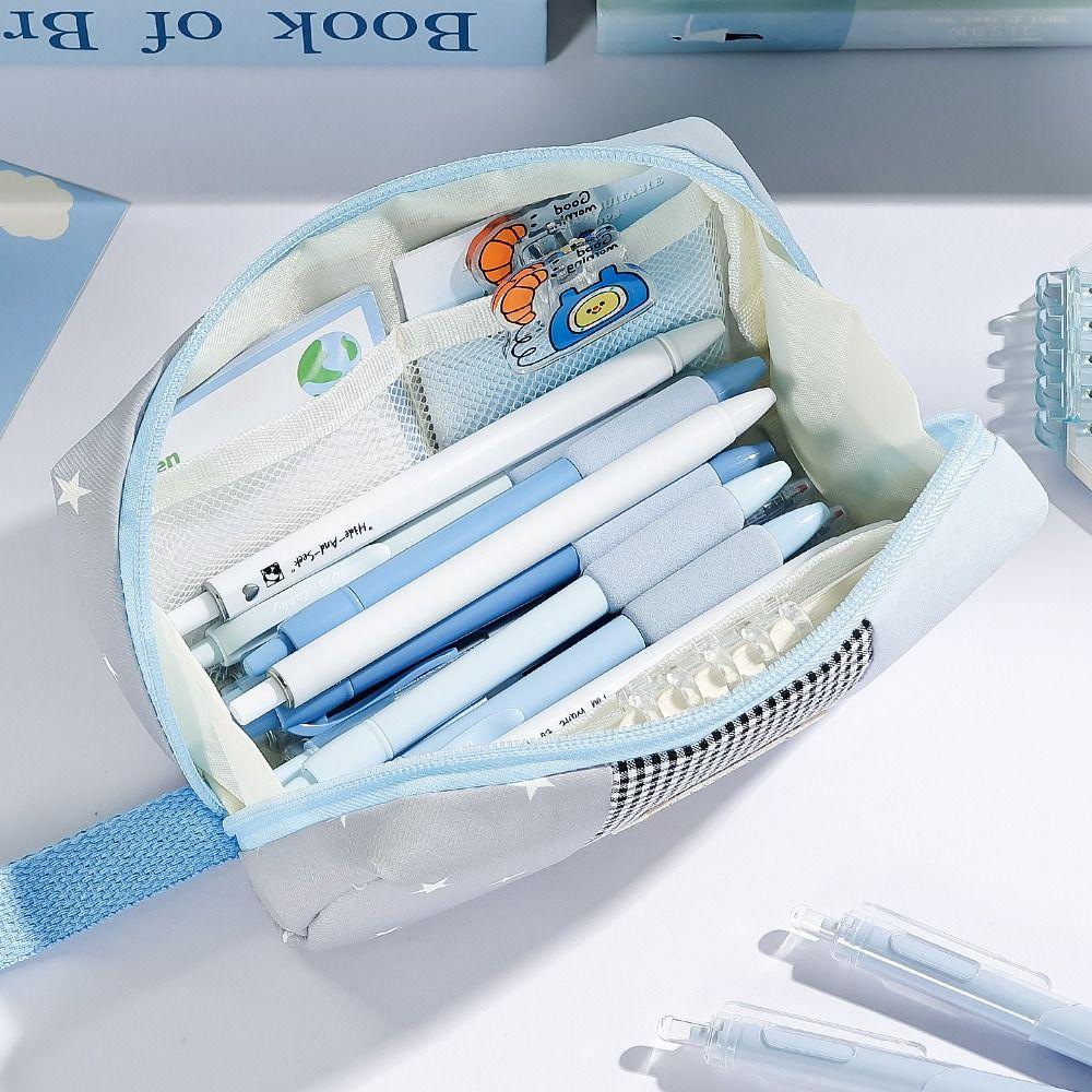Large Capacity Pen Bag 4-Layer Classification Stationery Bag INS Pencil Pouch  School Supplies