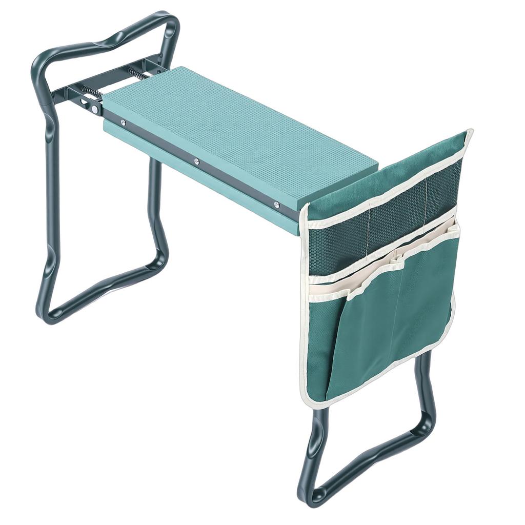 Folding Garden Kneeler Seat Multifunctional Comfortable Garden Kneeling Bench with Tool Bag for Outdoor Gardening