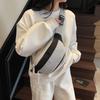 Contrast color breast bag women's casual simple messenger bag female student sports mobile phone fanny pack men