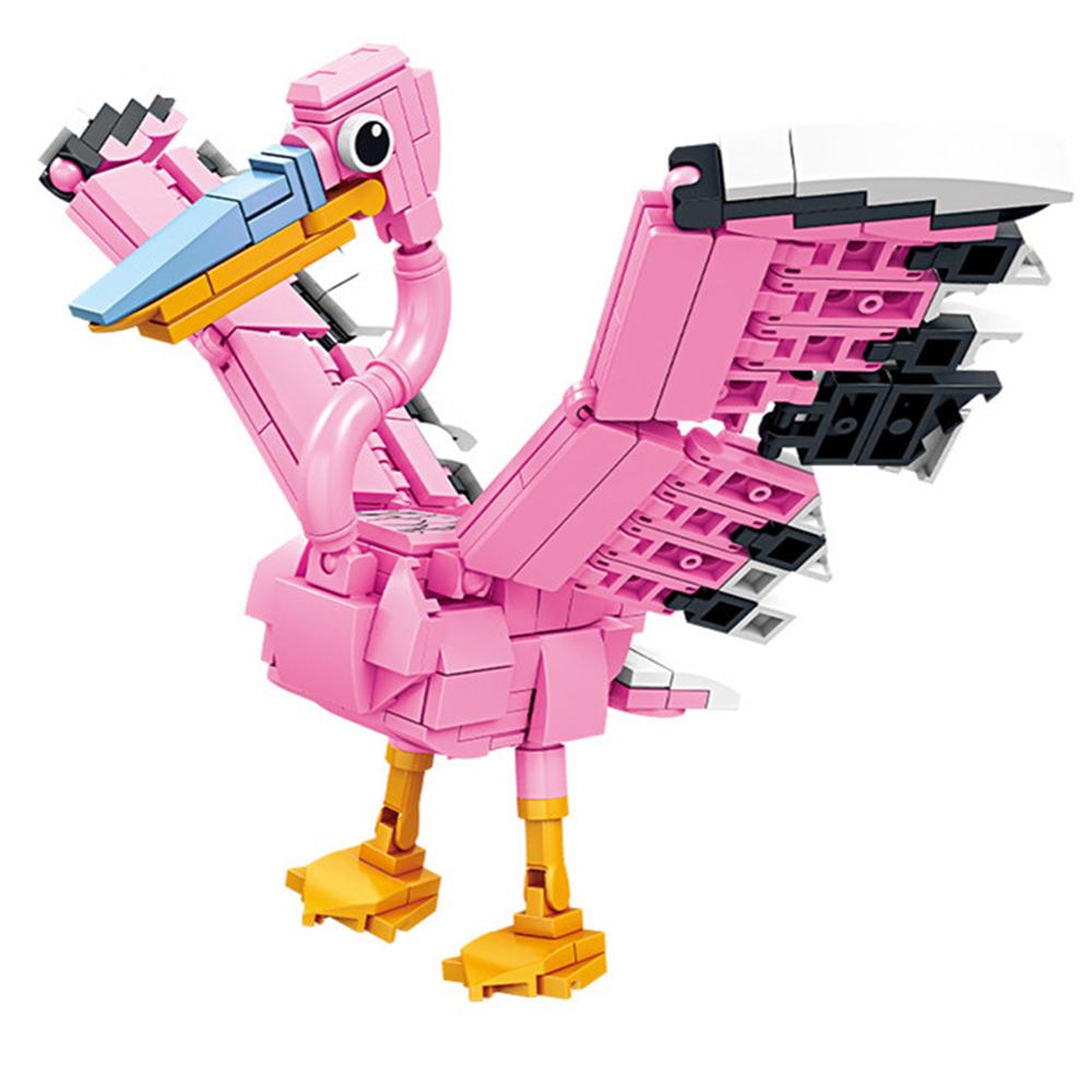 Cartoon Animal Building Block Set Peacock Crane Crow Seagull Oriole Assembly Learning Educational Puzzle Parent-Child Interactive Toy