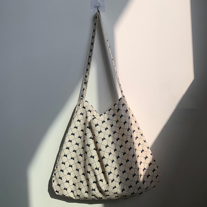 Schultertasche aus Kord-Canvas mit Leopardenmuster - Koreanischer Stil, Neues Sommer-College-Design