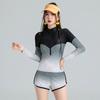 Swimsuit Conservative boxers Sports and Casual Three-piece Set Long Sleeve Sunscreen Swimsuit Rainbow Swimsuit