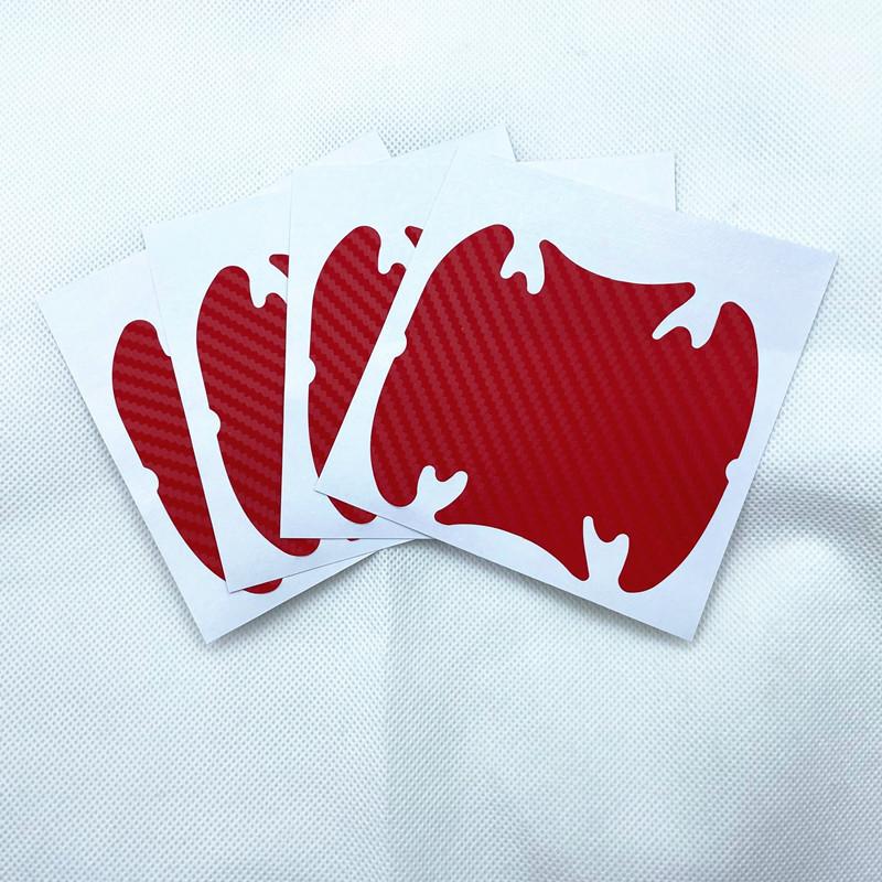 4ks/sada Nálepka na dveře auta Odolný kryt proti poškrábání z uhlíkových vláken Ochranná fólie na automatickou rukojeť Vnější styling Příslušenství do auta