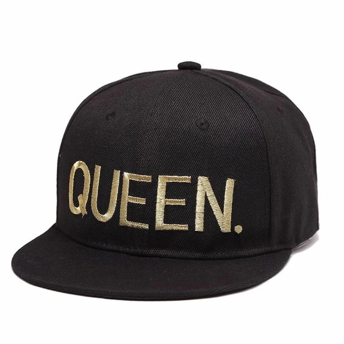 

Unisex King Queen Golden Thread Embroidery Hip-Hop Hats Spring Autumn Outdoor Adjustable Casual Baseball Caps Sunscreen Hat Cap