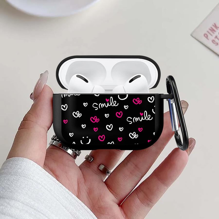 Case For Airpods Pro Pro2 4 2 Pro3 1 3 Earphone Cases Cover Pink Heart Print
