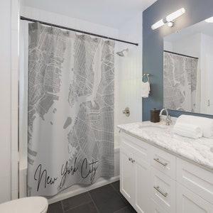 

Enchanted New York City Map Shower Curtain: Vintage Bathroom Decor - Nostalgic Touch W60H190(CM)-1 Pcs
