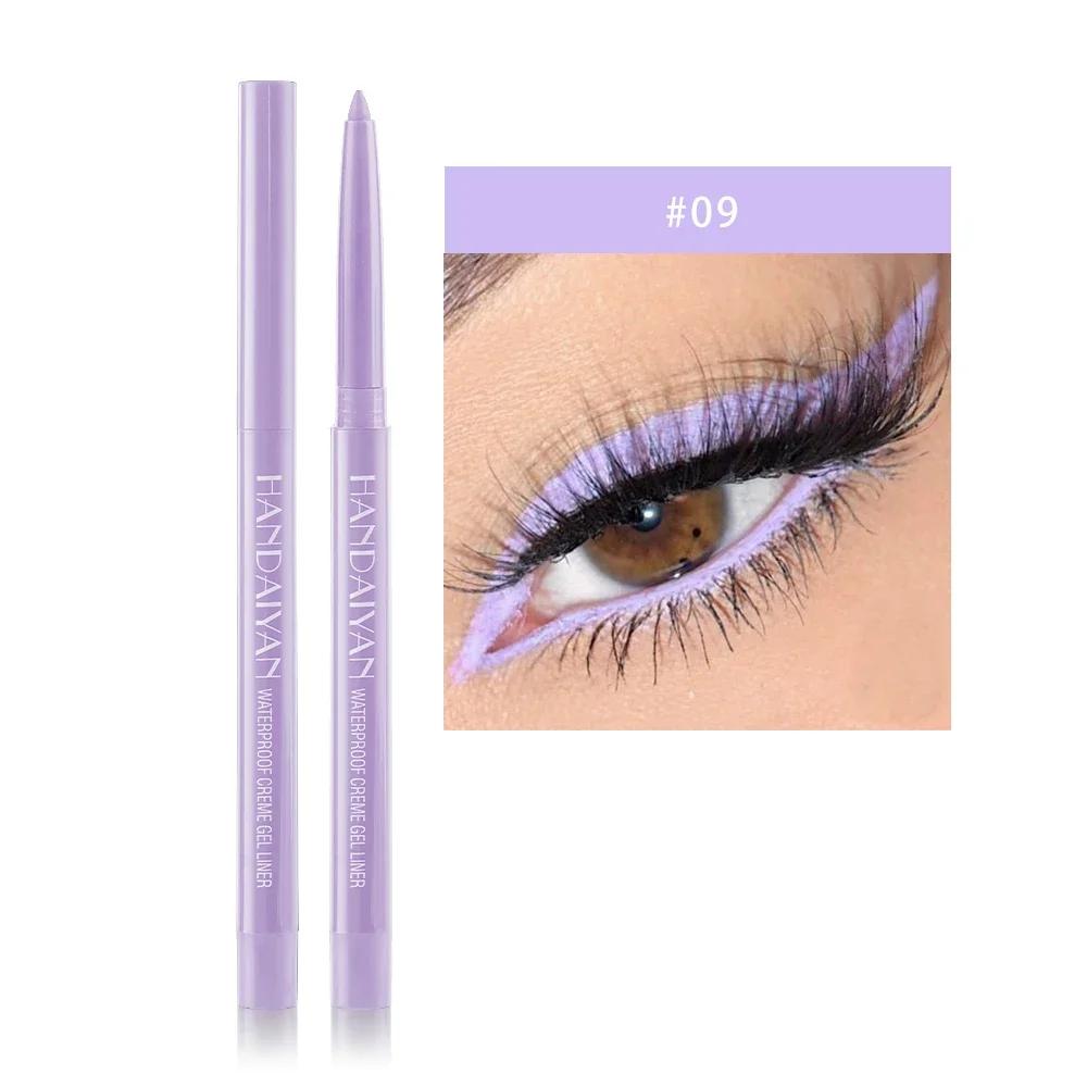 HANDAIYAN Matte Colorful Eye Liner Pen Cream Lasting Eyeliner Gel Pencils Option Easy To Wear Cosmetics White Yellow Blue Purple
