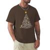 Golden Christmas Tree Pen Art Stars Cute Xmas Lover Gift T-Shirt Tees Anime Figures Summer Clothes Shirts Men