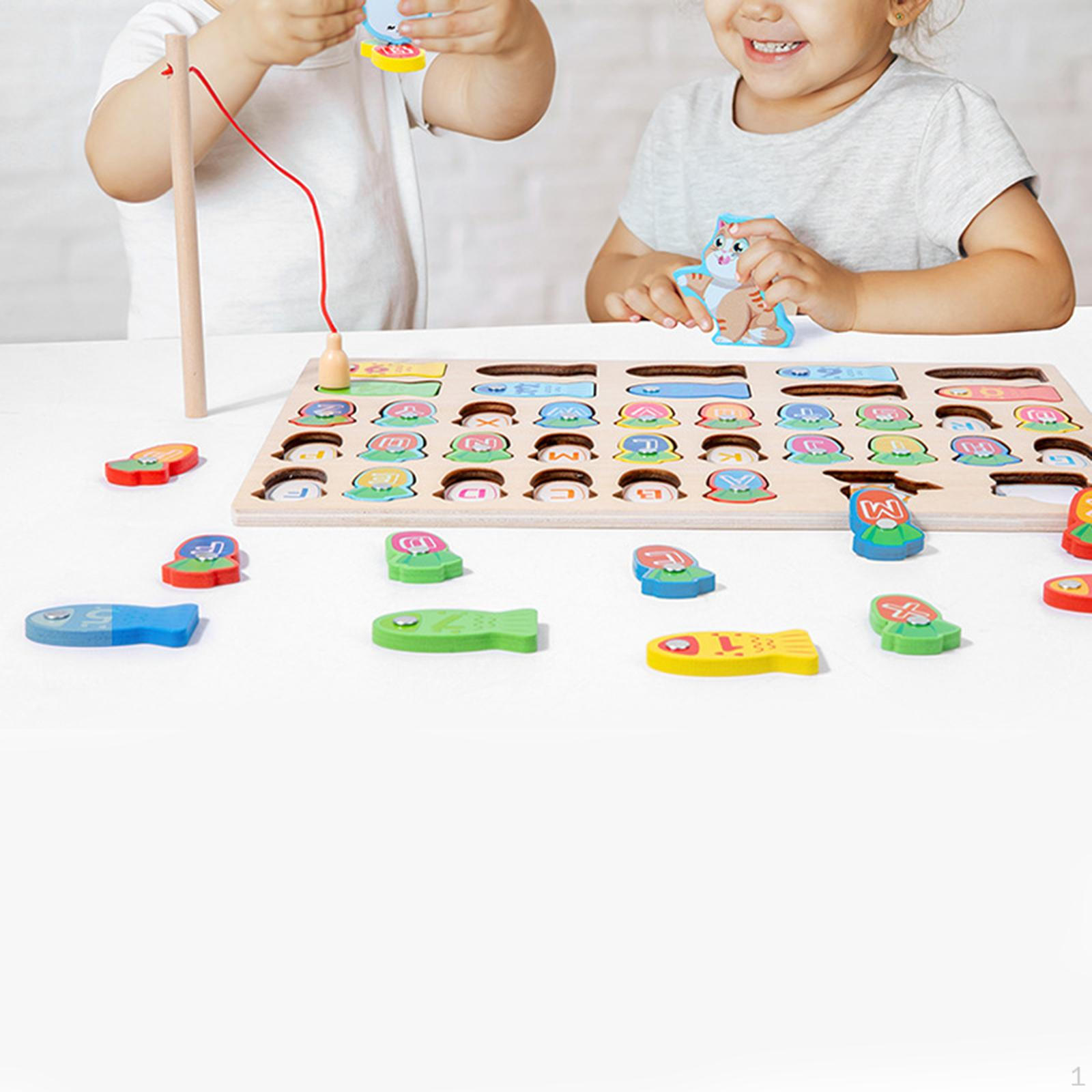 

Магнитные алфавитные цифры, рыбалка, деревянная игрушка с шестом для праздничного подарка