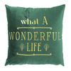 [Q3820] - Velvet Cushion 'Messages' (What a Wonderful Life) - 40 Cm