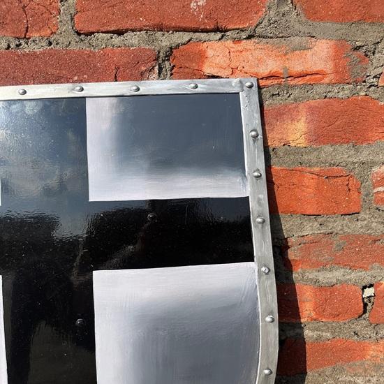 Set of 2 Medieval Knights Viking Templar Red Cross and Black Cross Shield Knightfall Authentic Hand Forged Shield 71.12 Cm