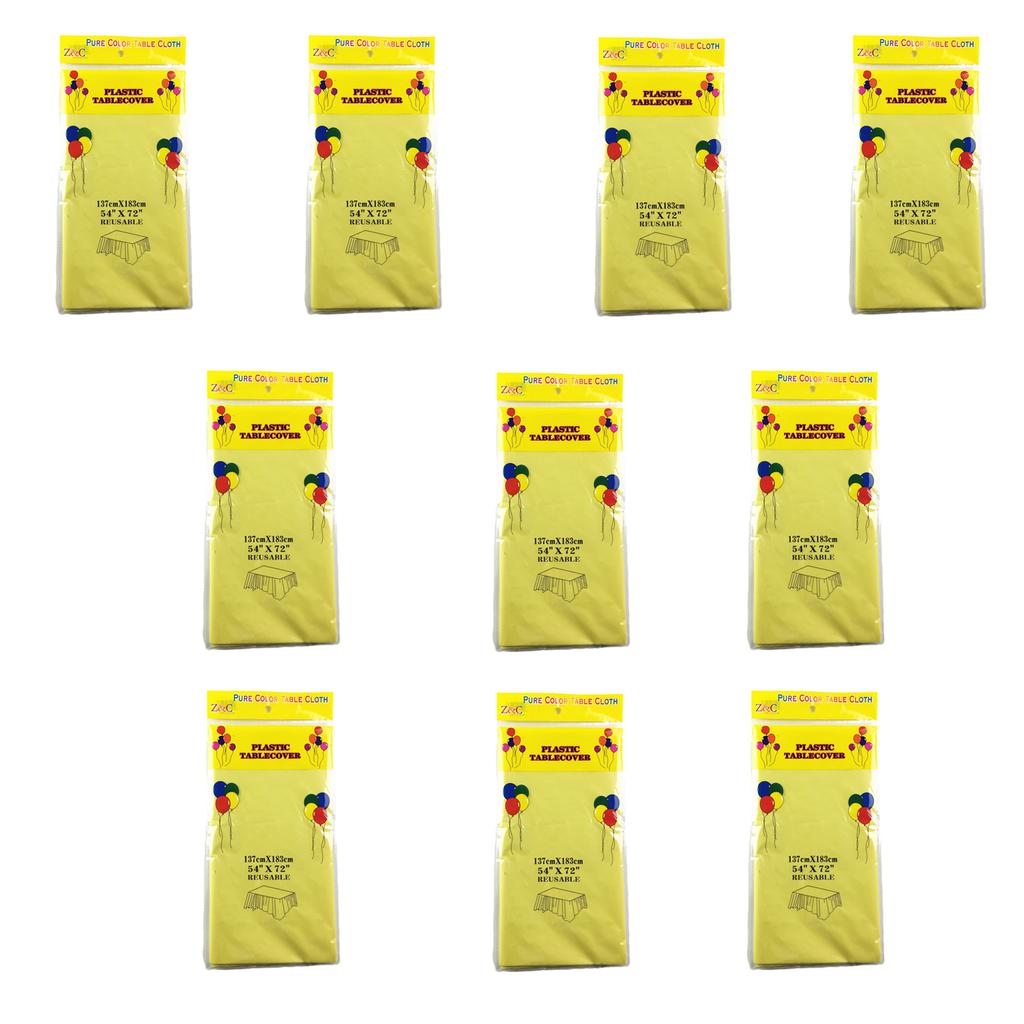 Leakproof Plastic Table Covers 10Pcs/pack 54x72Inch Decorative Tablecloths Disposable Table Cloth for Daily Parties