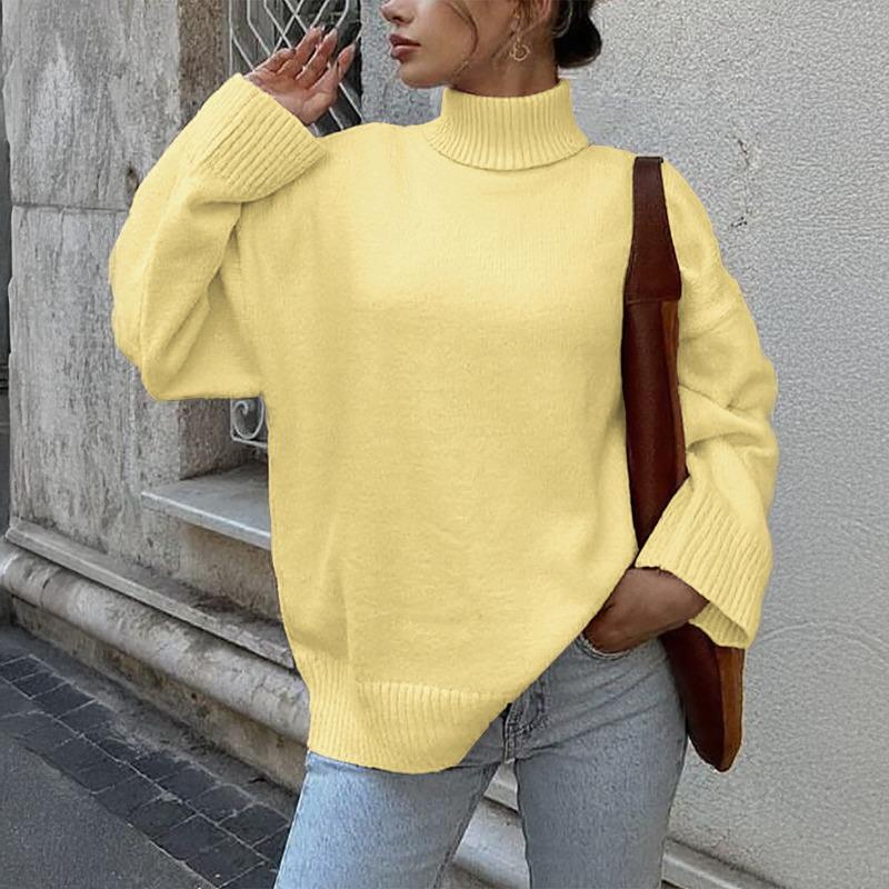 Women's Casual Solid Color Long-sleeved Sweater 2025 Autumn and Winter