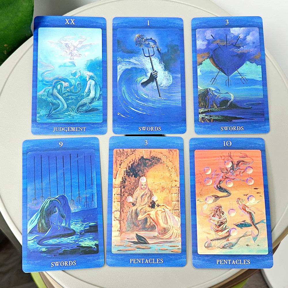 Tarot of Mermaids 10.3*6cm Creaturile frumoase și senzuale au farmecul ambiguu 78 buc. Cărți Sistemul Rider Waite