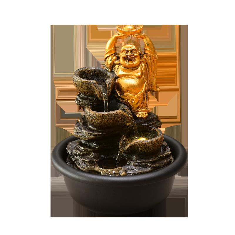 Chinese-style Maitreya Buddha Lucky Flowing Water Ornament Desktop Fountain Living Room TV Cabinet Tea Room Housewarming