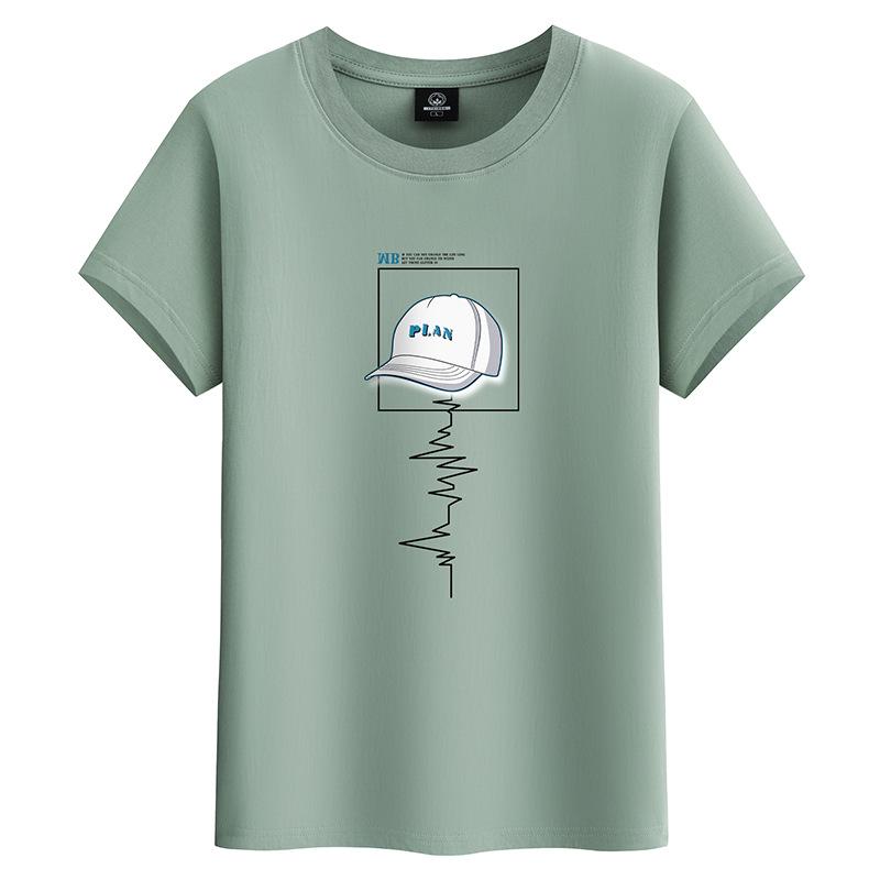 

2024 Мужская молодежная футболка свободного кроя из хлопка с коротким рукавом M (95-115 jin)