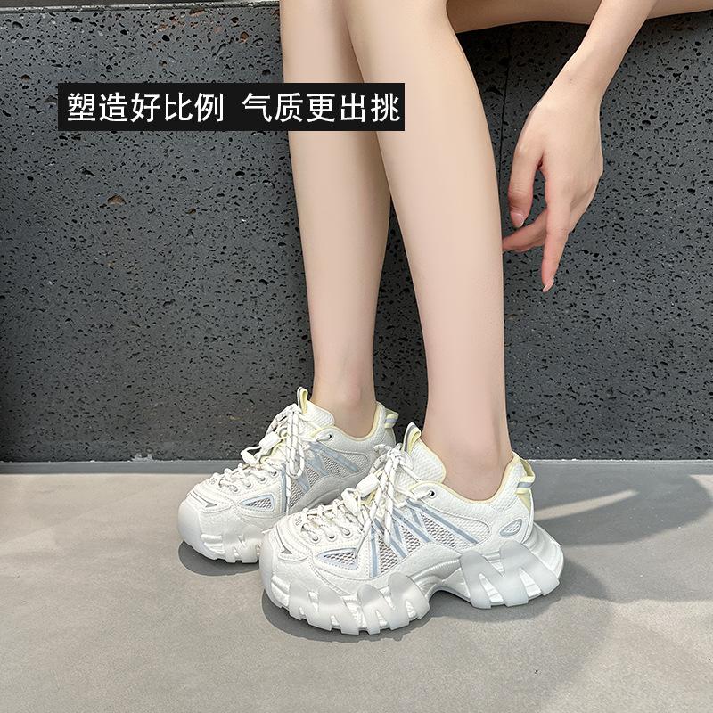 Thick-soled ugly cute dad shoes women's height increase leisure sports 2026 summer new breathable versatile outdoor hiking shoes