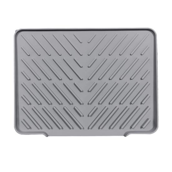Silicone Drain Mat Kitchen Sink Slope Design Heat-Resistant Drain Pad Cookware Drying Tray Air Circulation Drain Mat