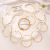 Punk Geometric Flower Knot Heart-shaped Design Bracelet Bohemian Retro Layered Open Bracelet Women's Casual Daily Party Zircon
